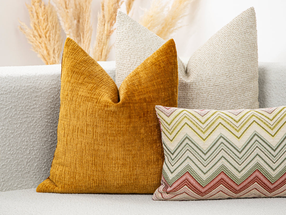 Golden Ochre Chenille Pillow Cover - Cozy