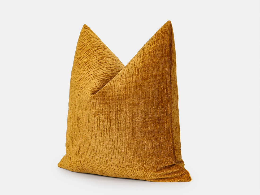 Golden Ochre Chenille Pillow Cover - Cozy