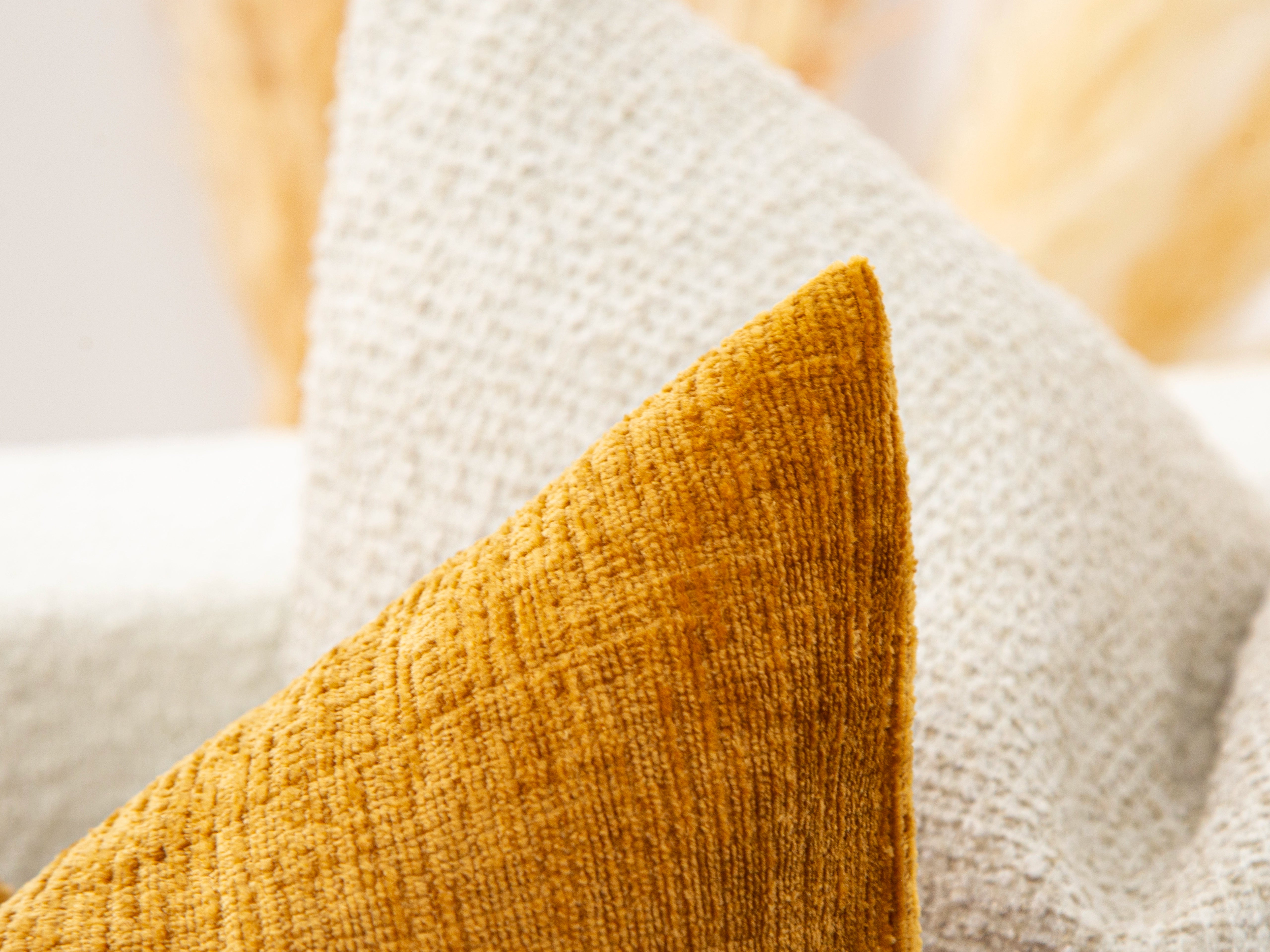 Golden Ochre Chenille Pillow Cover - Cozy