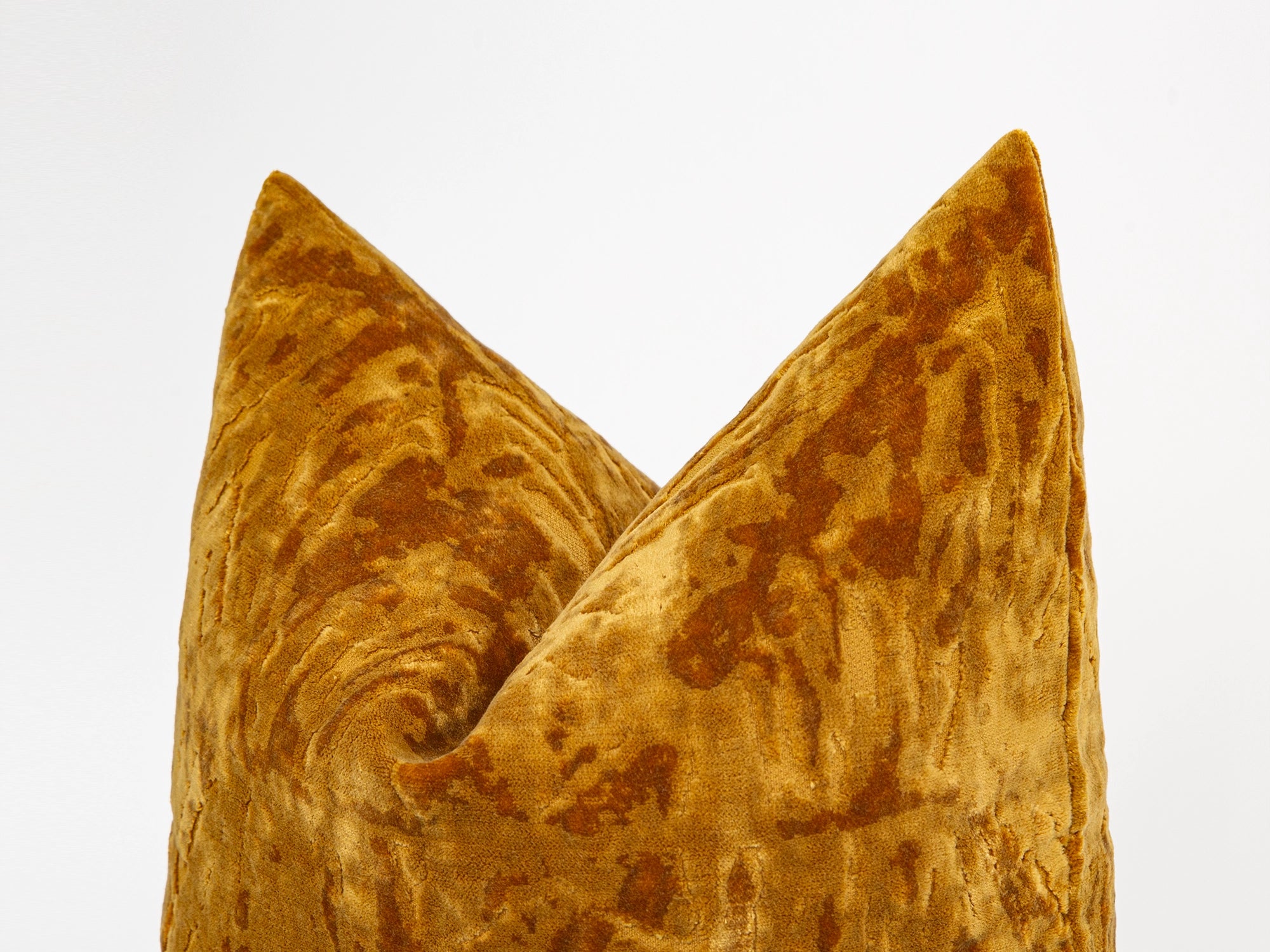 Golden Ochre Crushed Velvet Pillow Cover