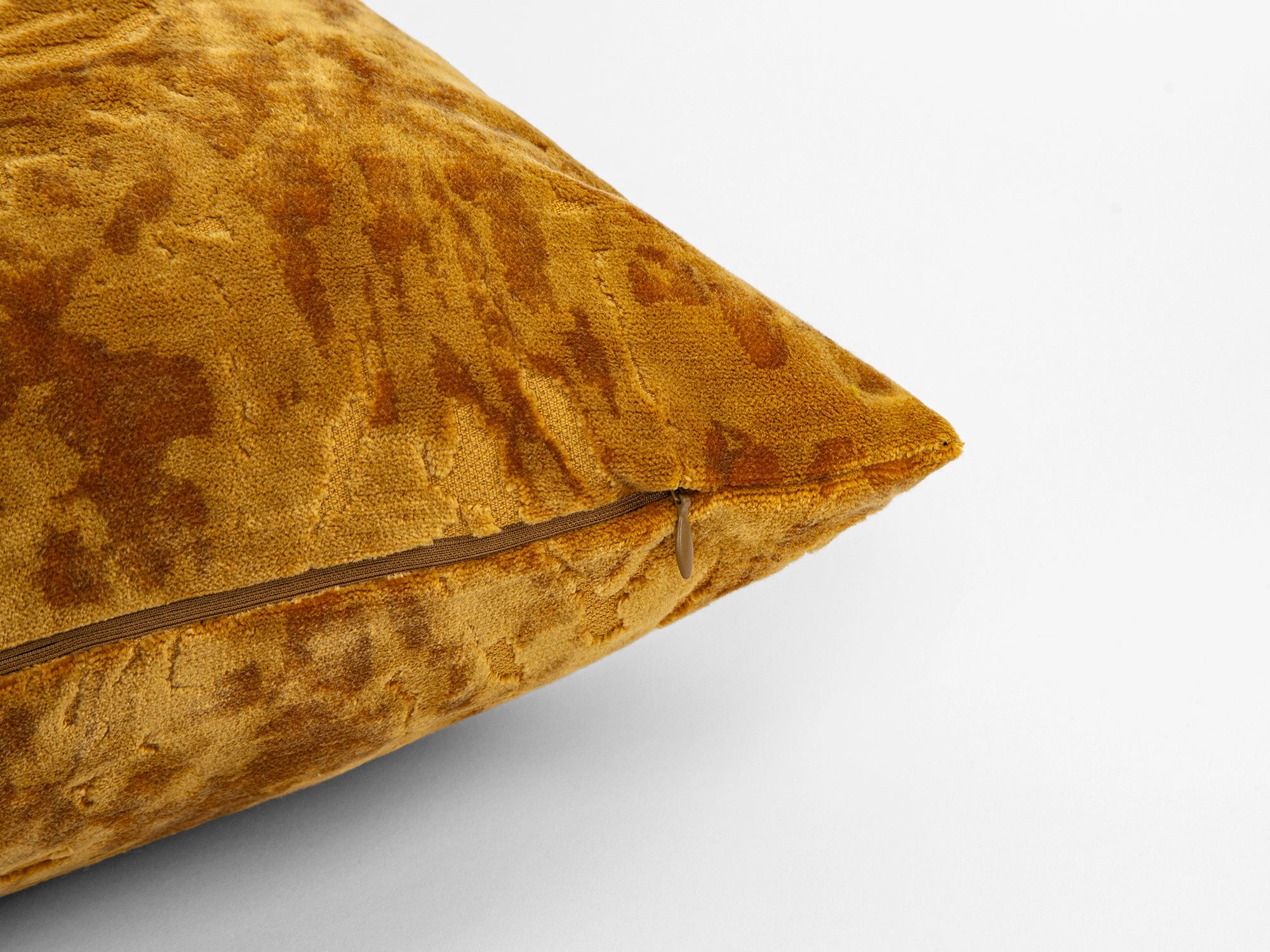 Golden Ochre Crushed Velvet Pillow Cover