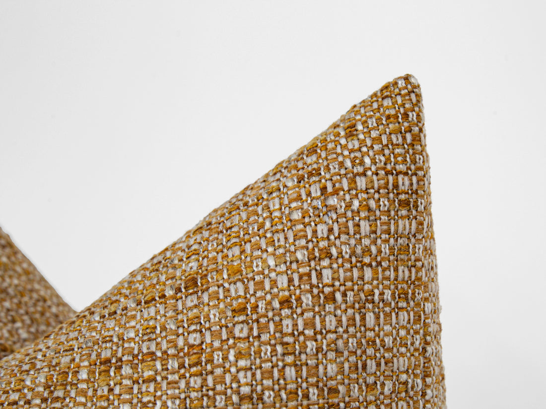 Golden Ochre Woven Pillow Cover