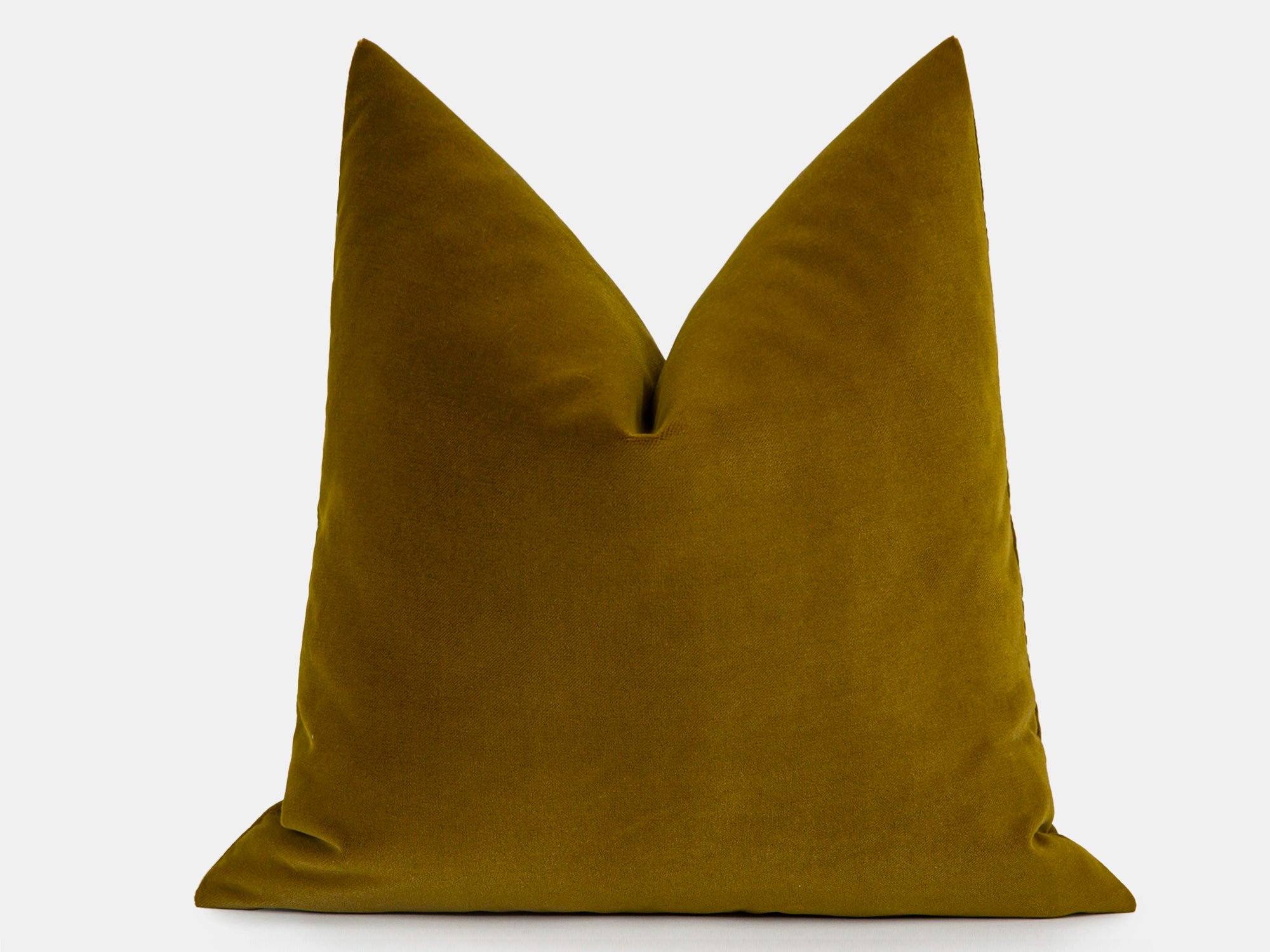 Golden Olive Velvet Pillow Cover
