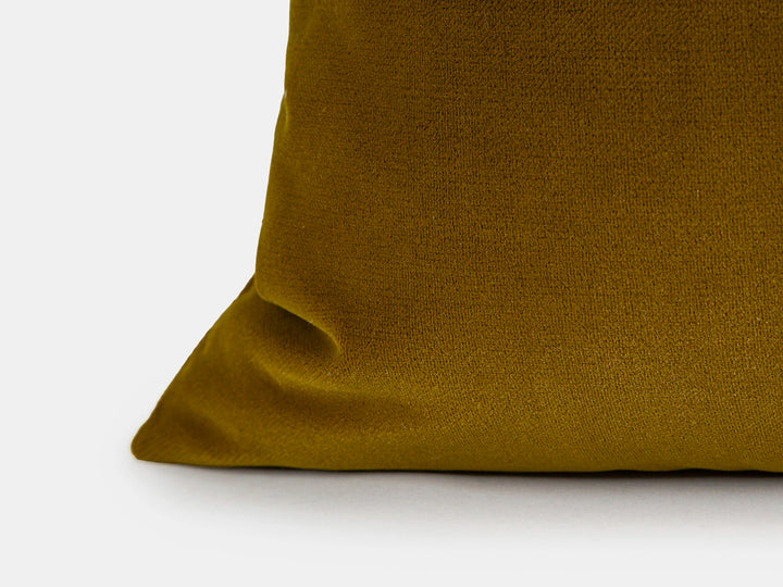 Golden Olive Velvet Pillow Cover