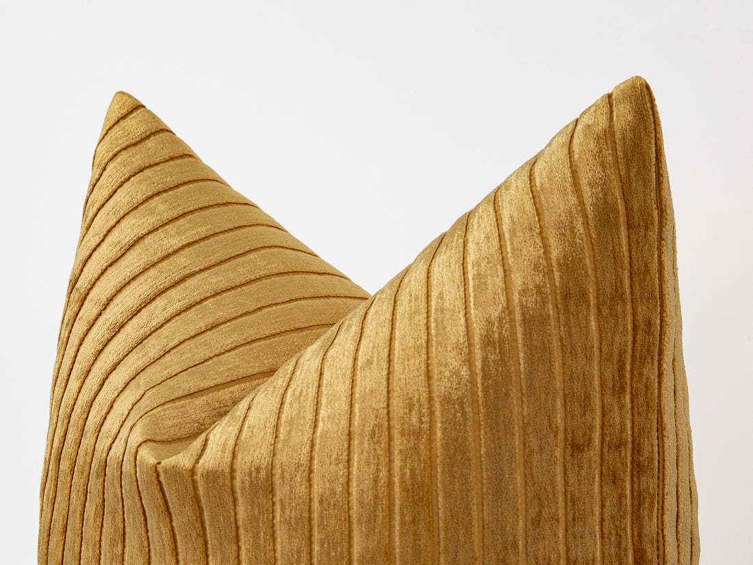 Gold Lustrous Velvet Corduroy Pillow Cover