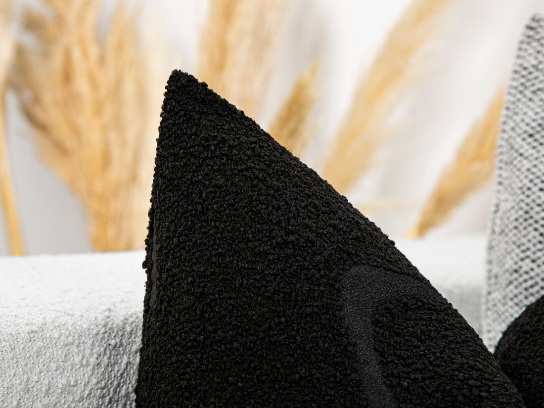 Black Graffito Pillow Cover - Amorphous