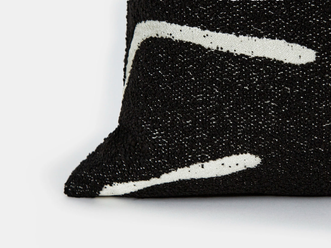 Black White Graffito Pillow Cover – Amorphous