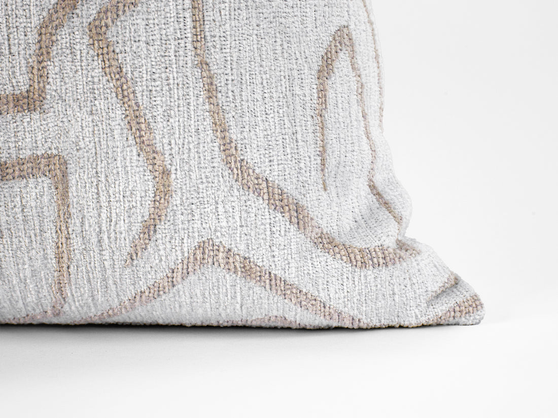 Ivory and Beige Graffito Pillow Cover