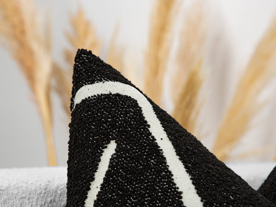 Black White Graffito Pillow Cover – Amorphous