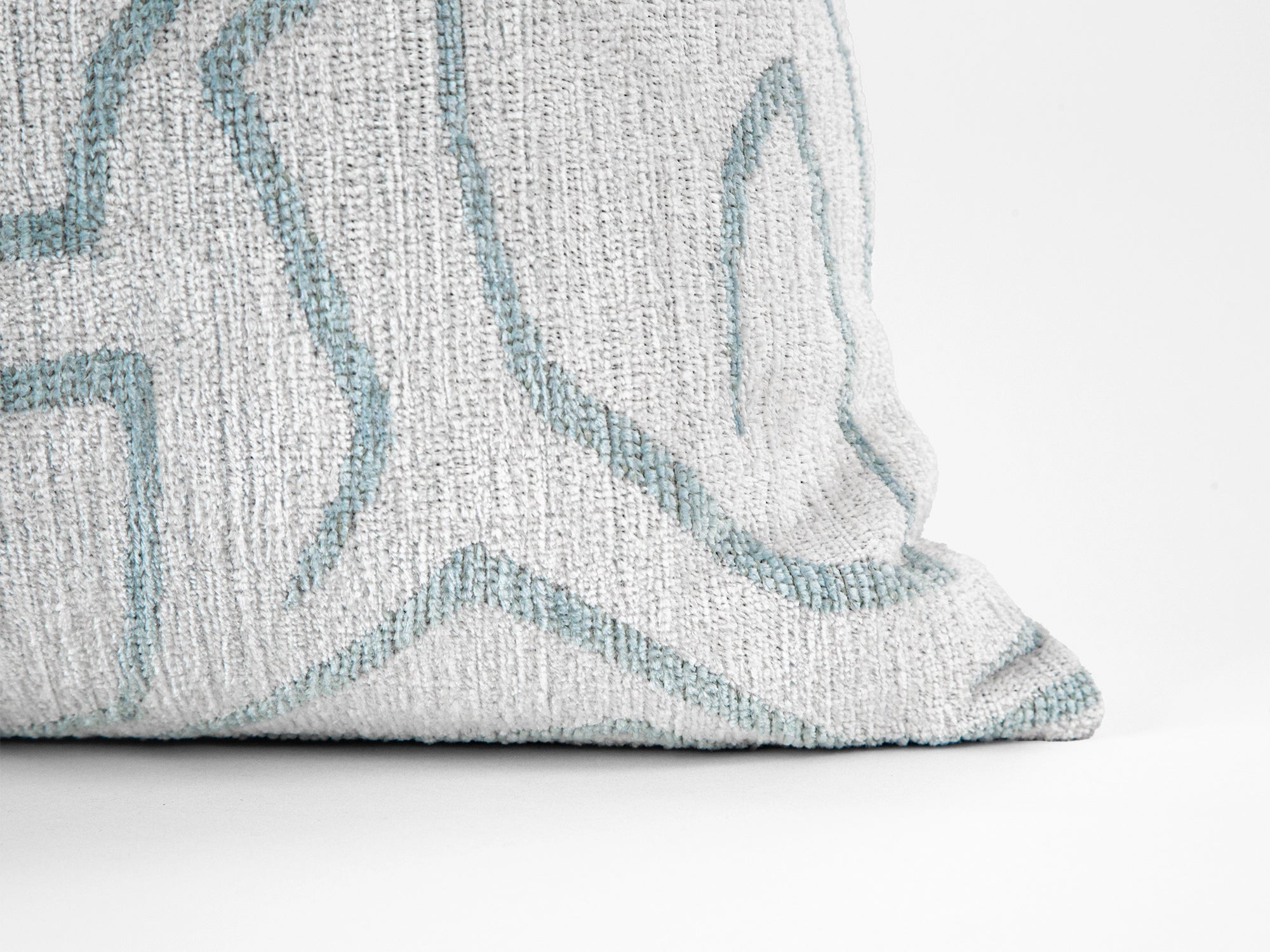 Ivory and Teal Graffito Pillow Cover