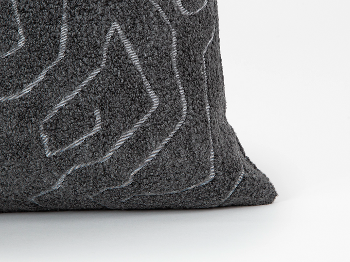 Dark Gray Graffito Pillow Cover