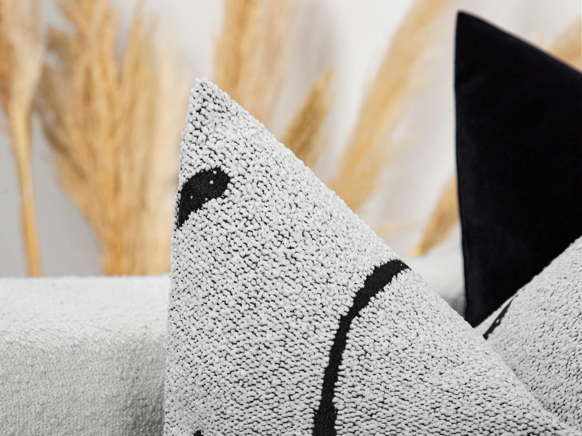 White Graffito Pillow Cover – Amorphous