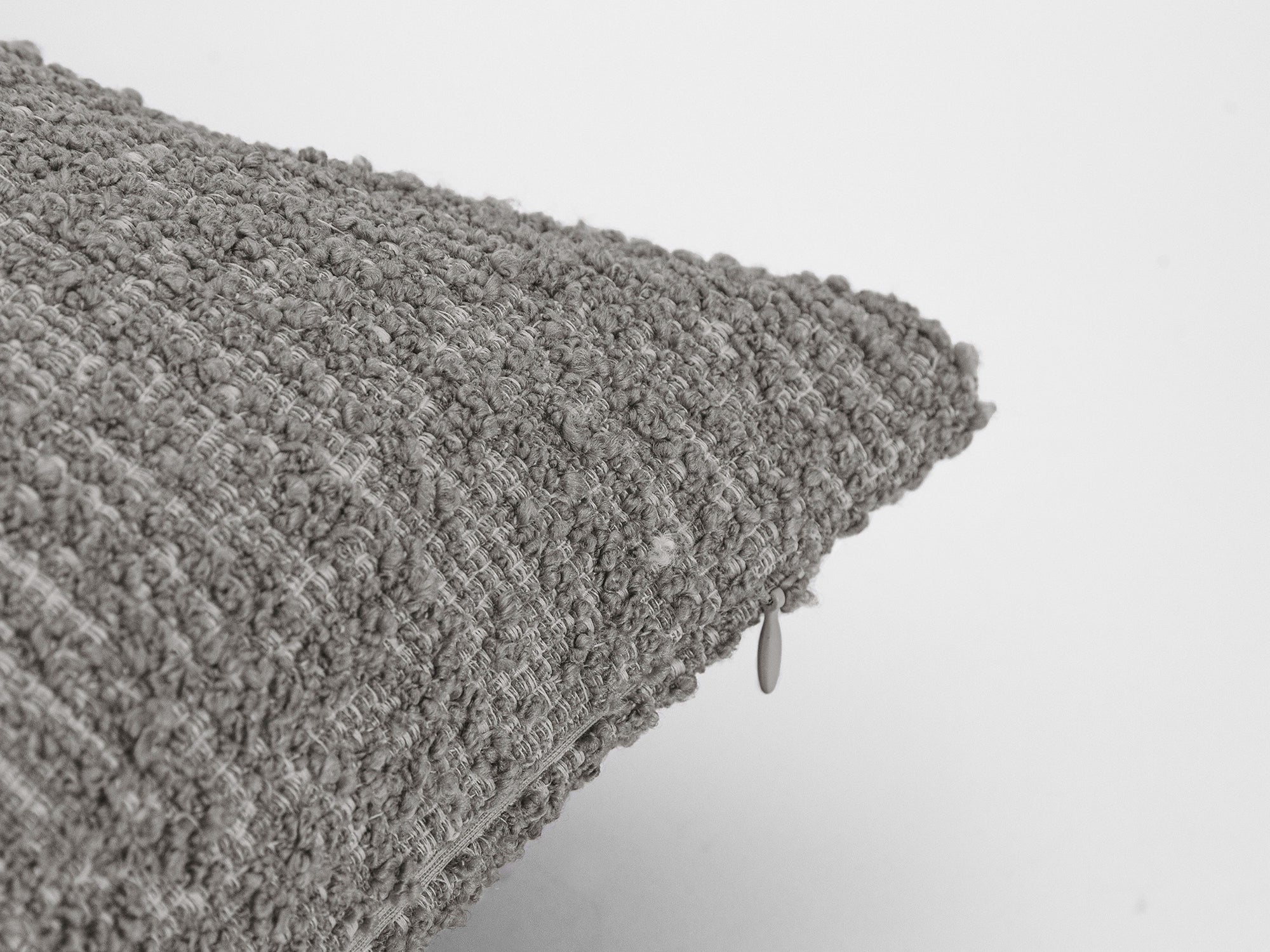 Gray Textured Boucle Pillow Cover