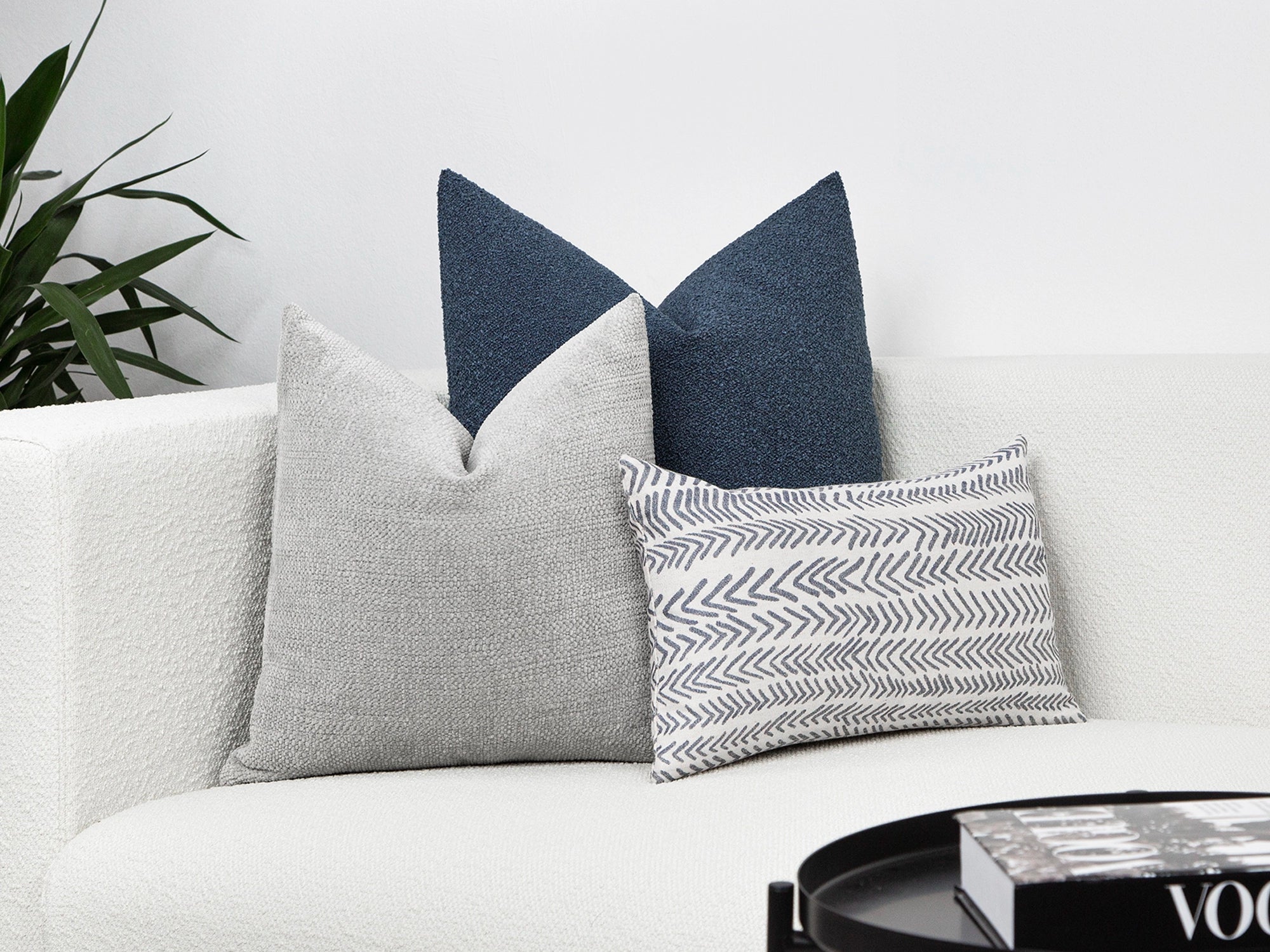 Light Gray Textured Pillow Cover