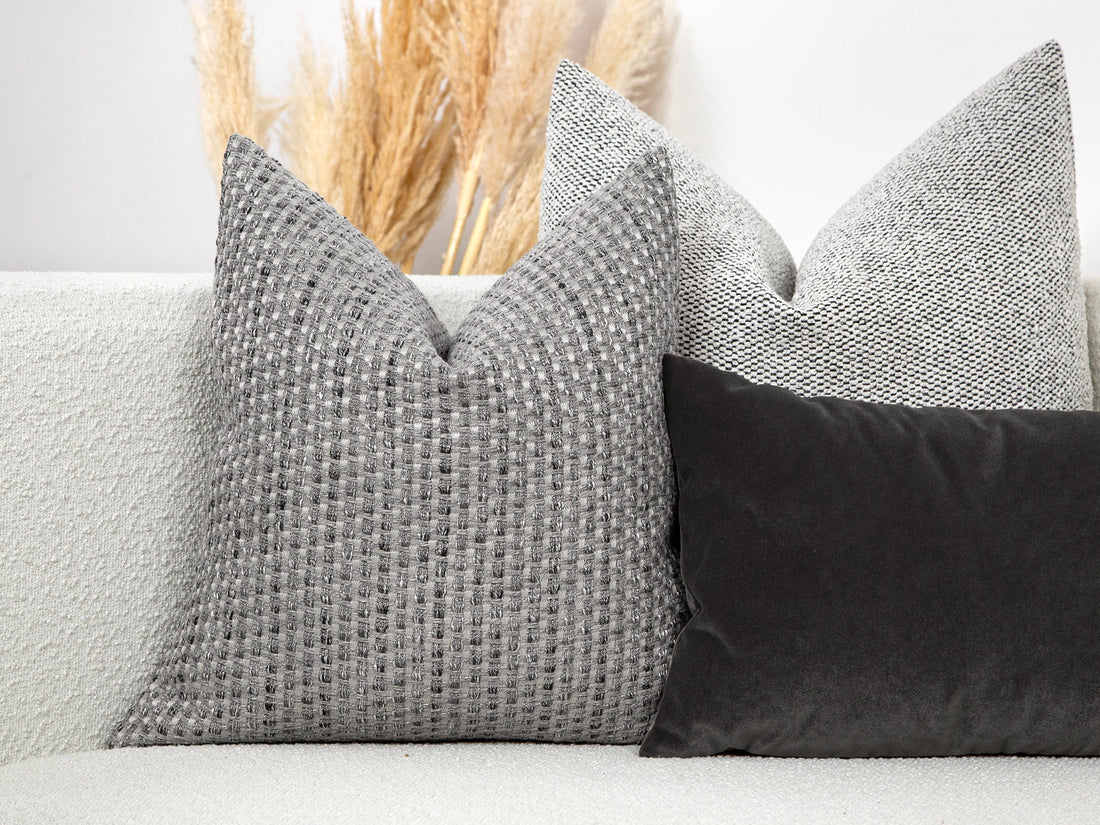 Stone Gray Woven Pillow Cover