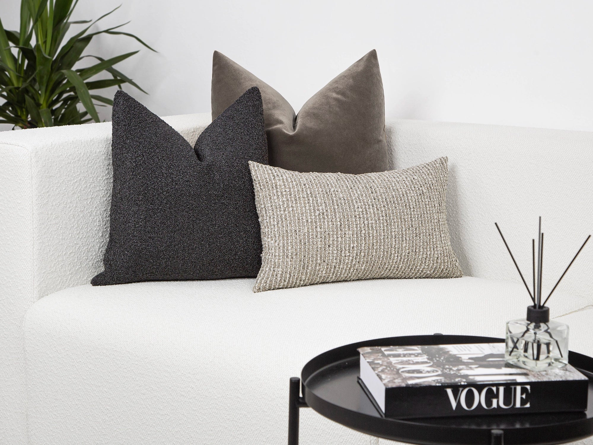 Charcoal Alpaca Pillow Cover