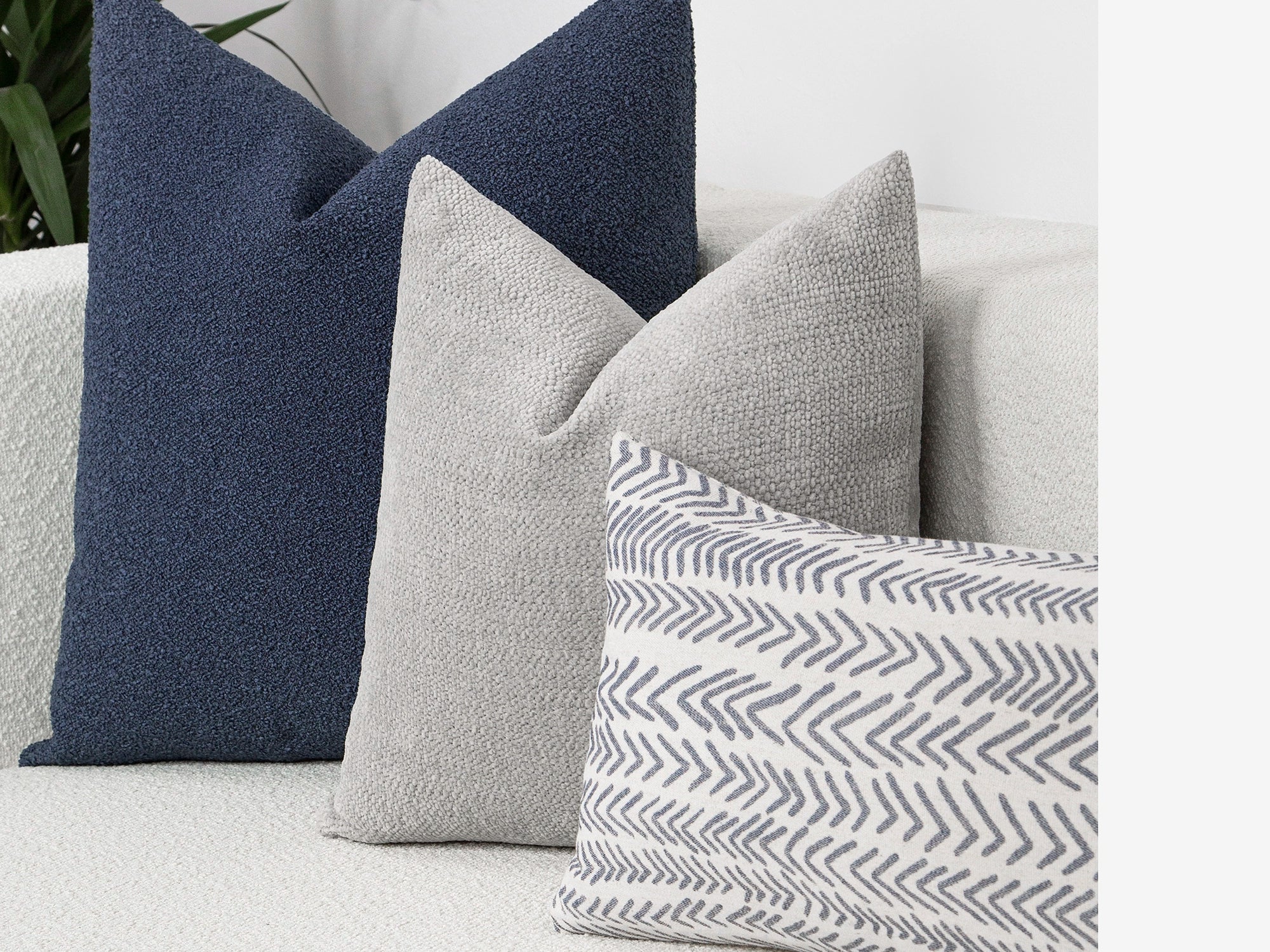 Light Gray Textured Pillow Cover