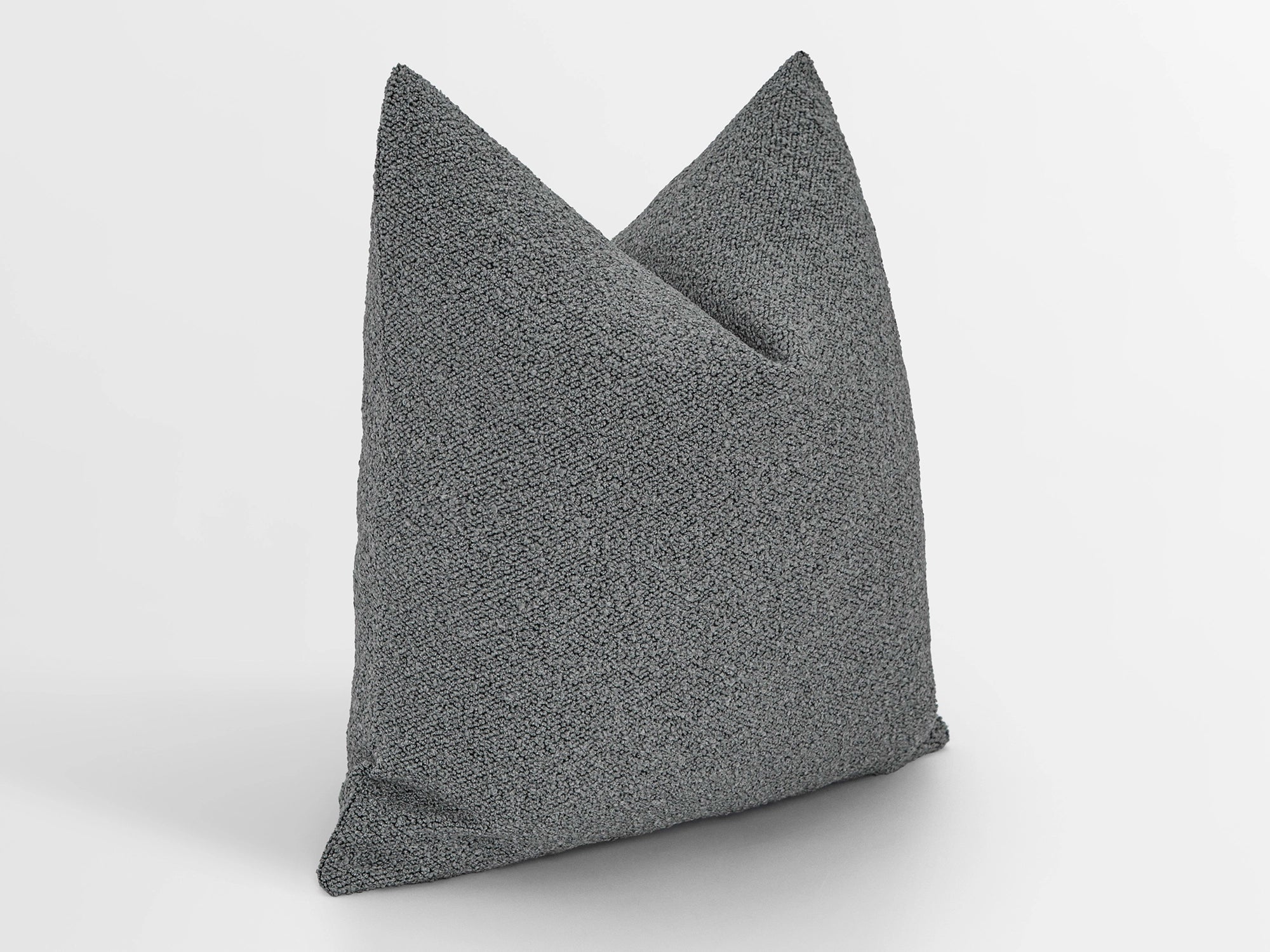 Gray Boucle Pillow Cover