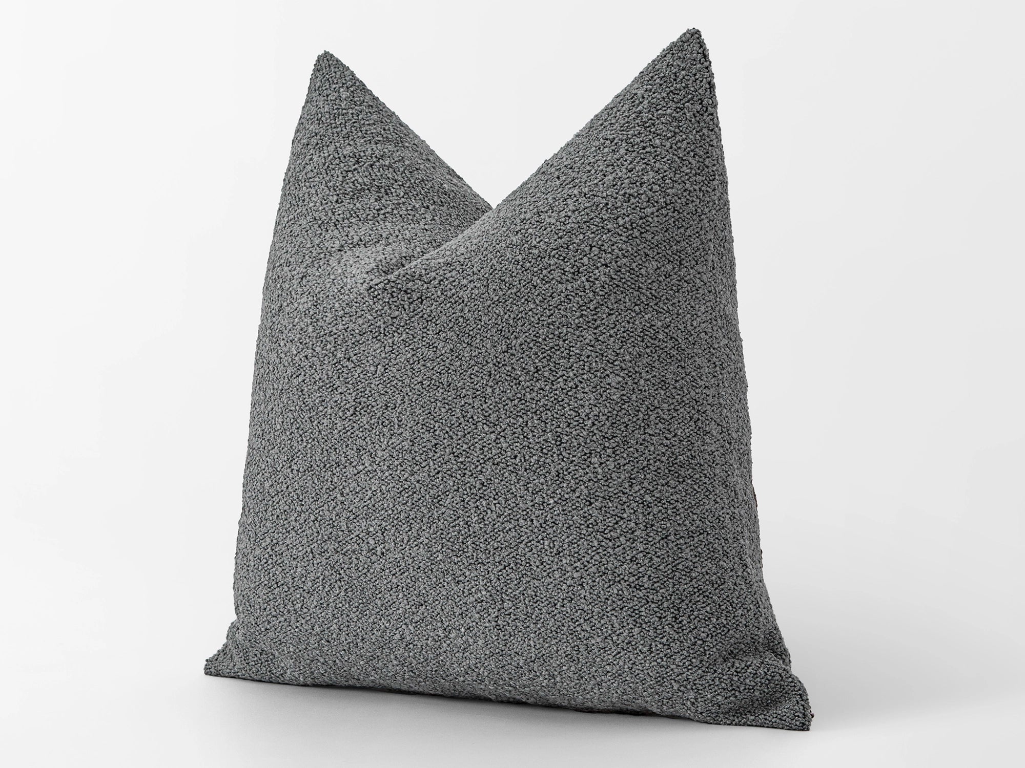 Gray Boucle Pillow Cover