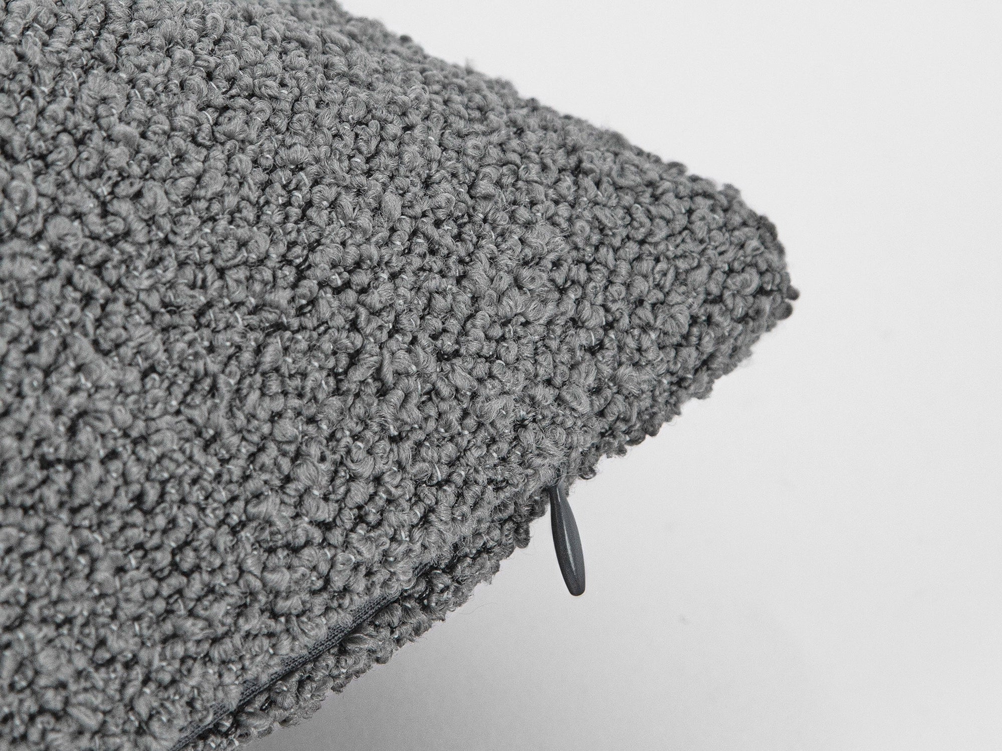 Gray Boucle Pillow Cover