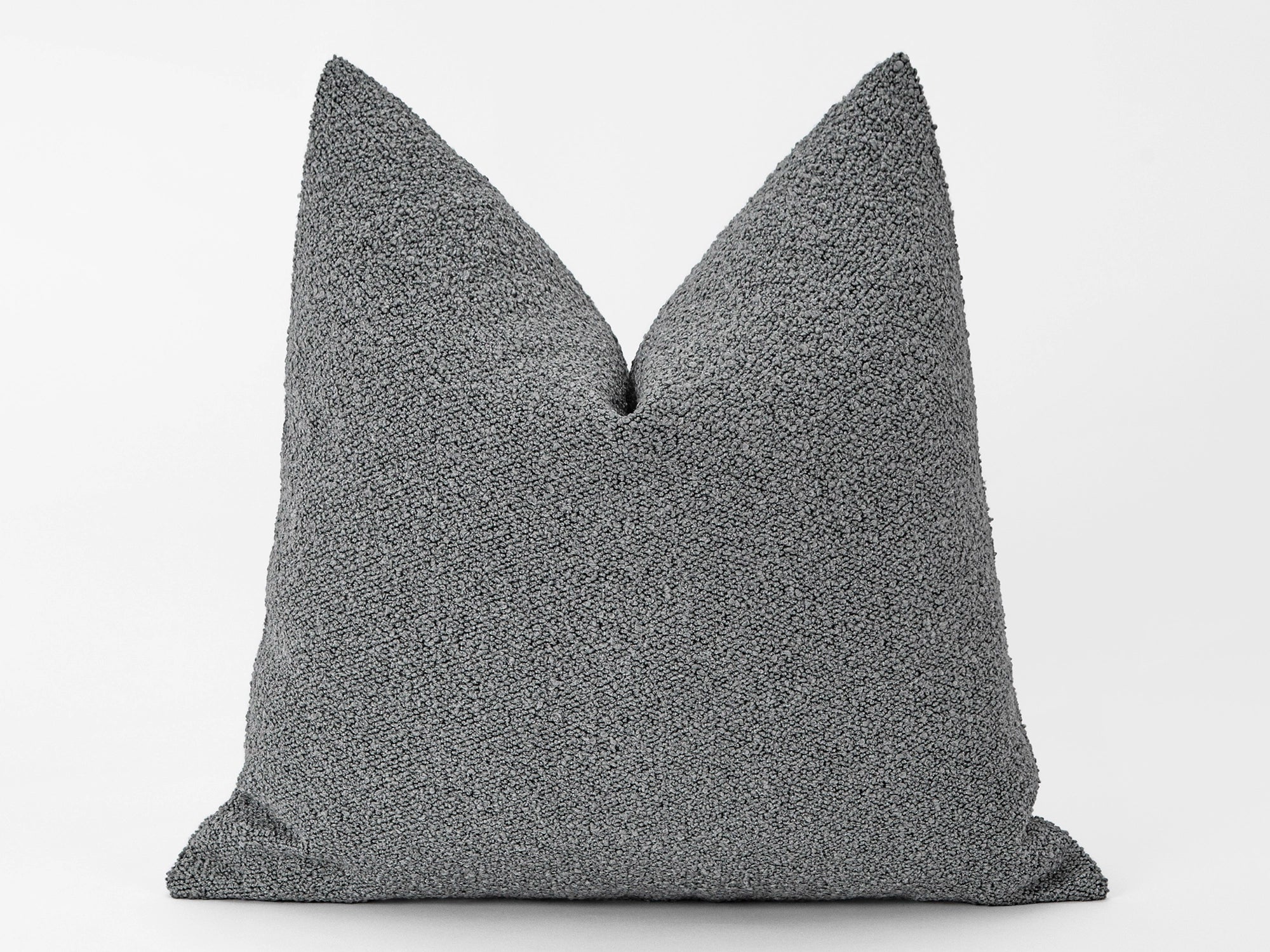 Gray Boucle Pillow Cover