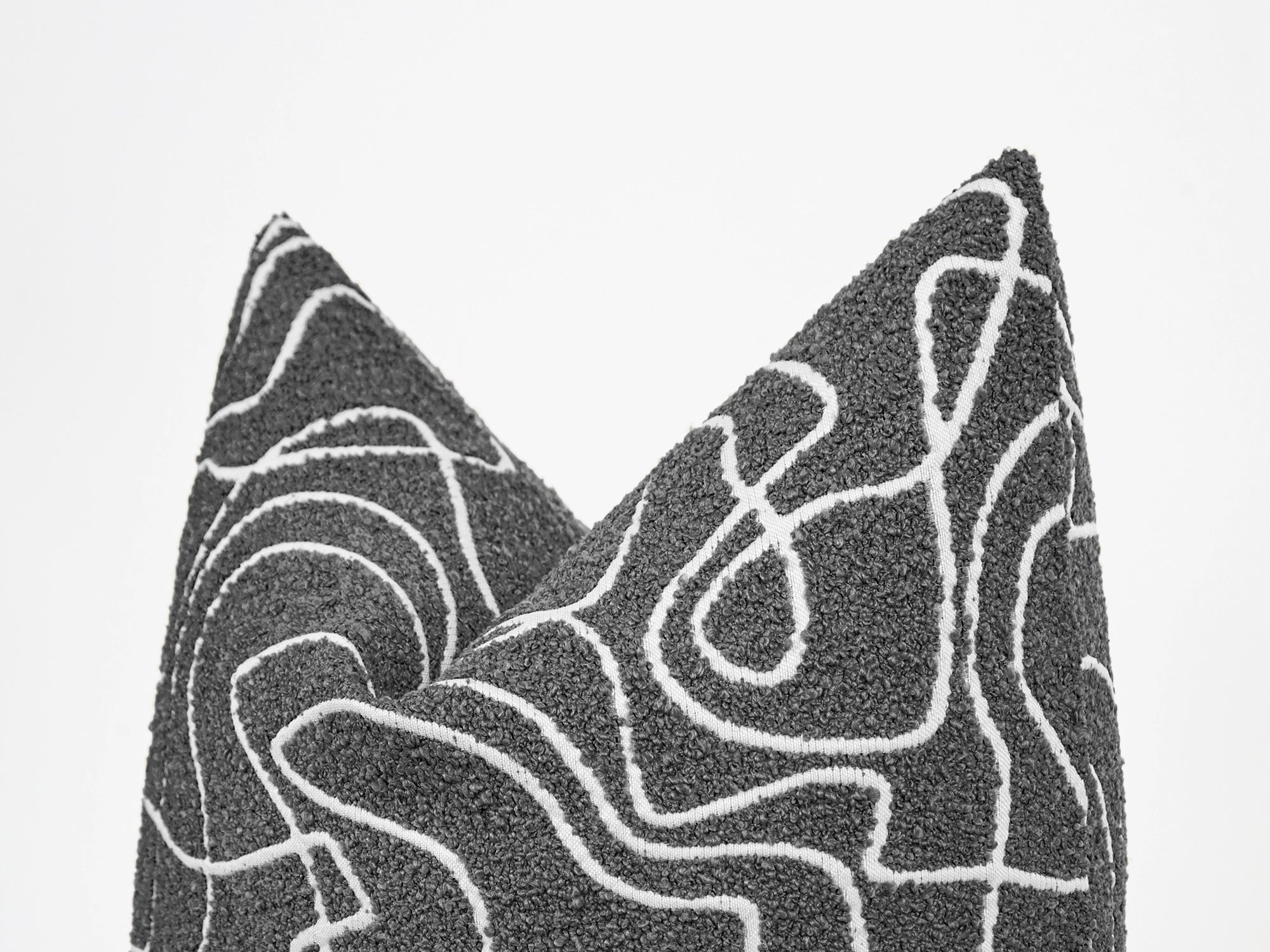 Gray Abstract Line Pillow Cover - Contour