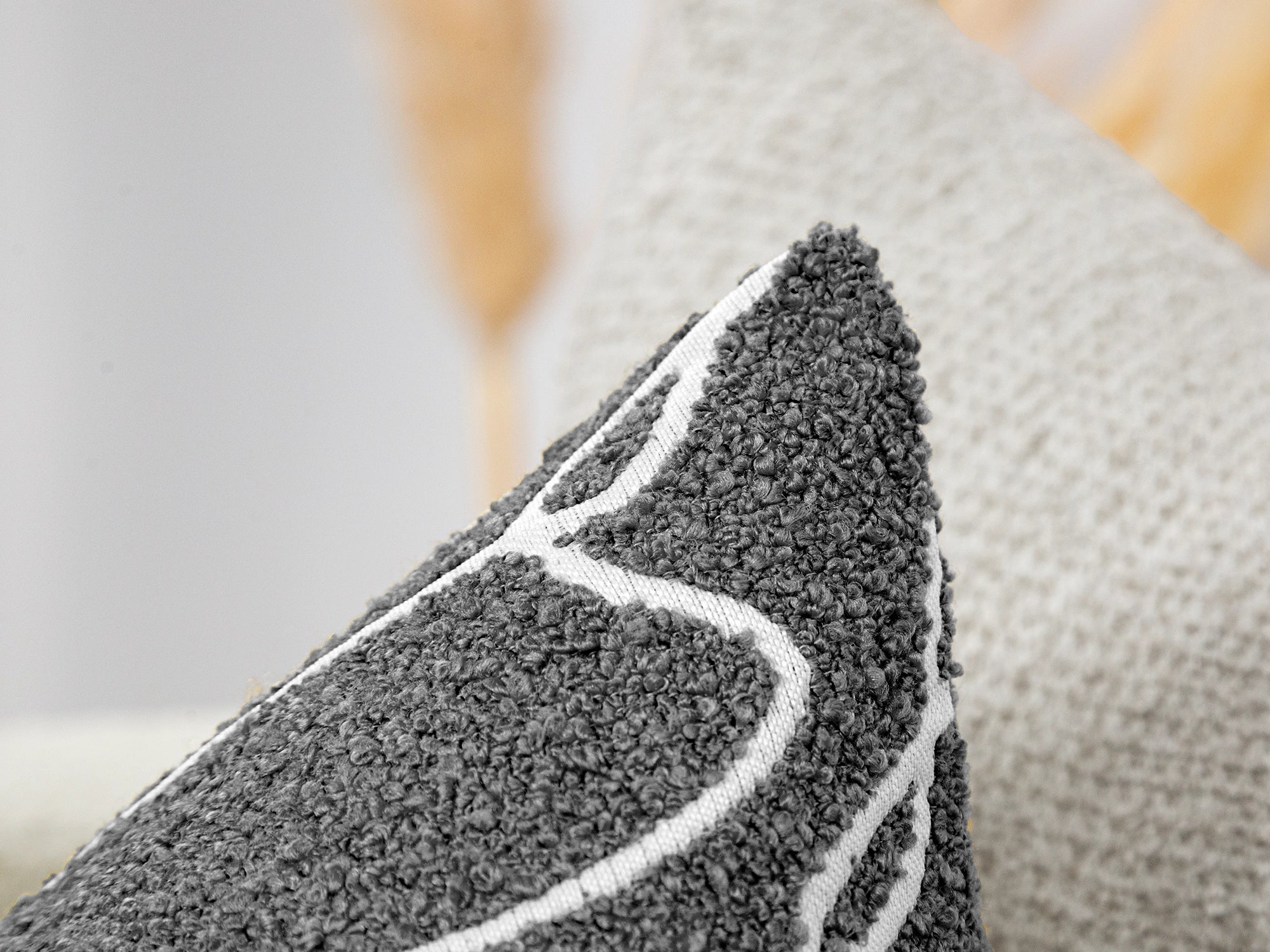 Gray Abstract Line Pillow Cover - Contour
