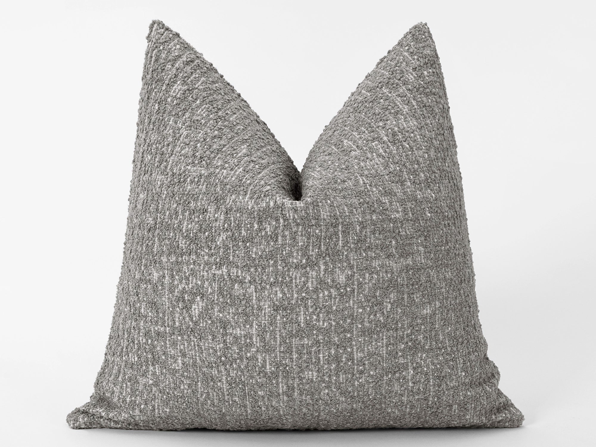 Gray Textured Boucle Pillow Cover