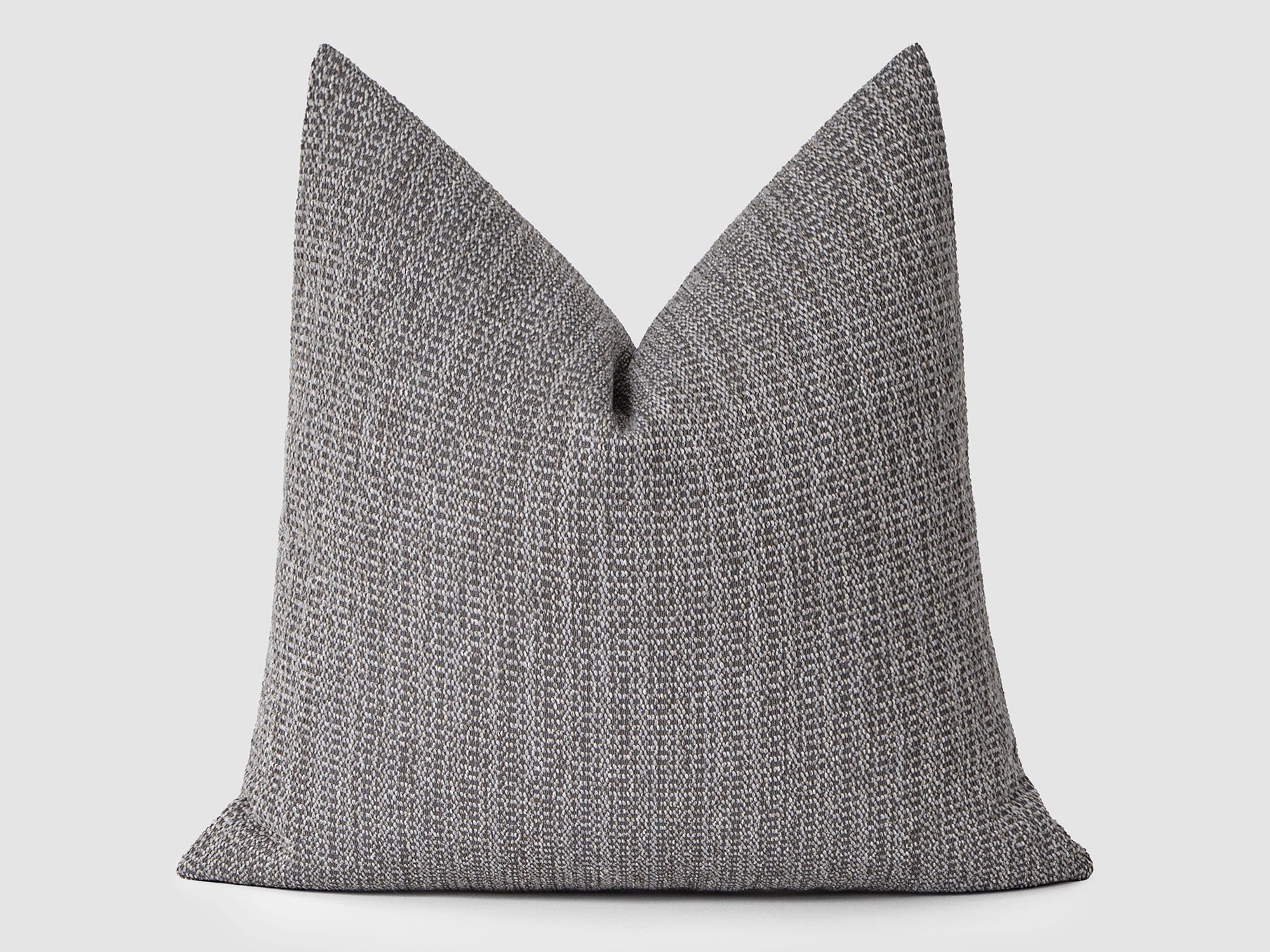 Gray Woven Throw Pillow Cover