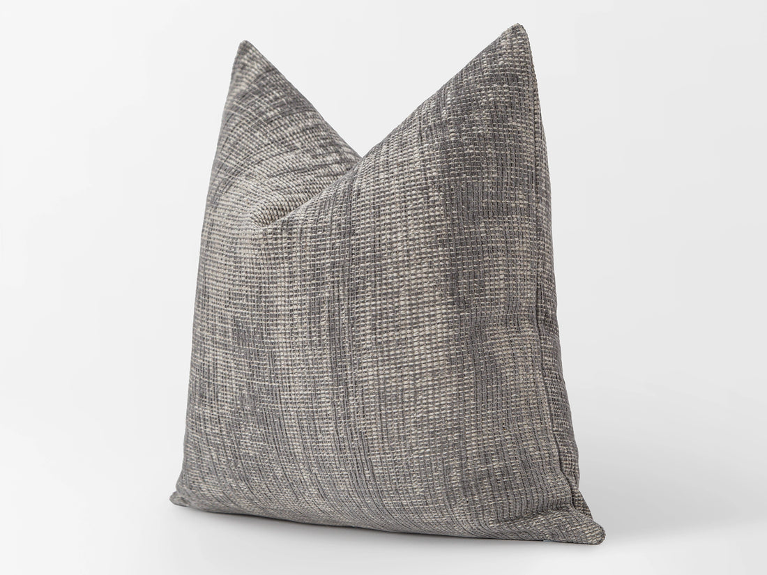 Warm Gray Woven Throw Pillow Cover