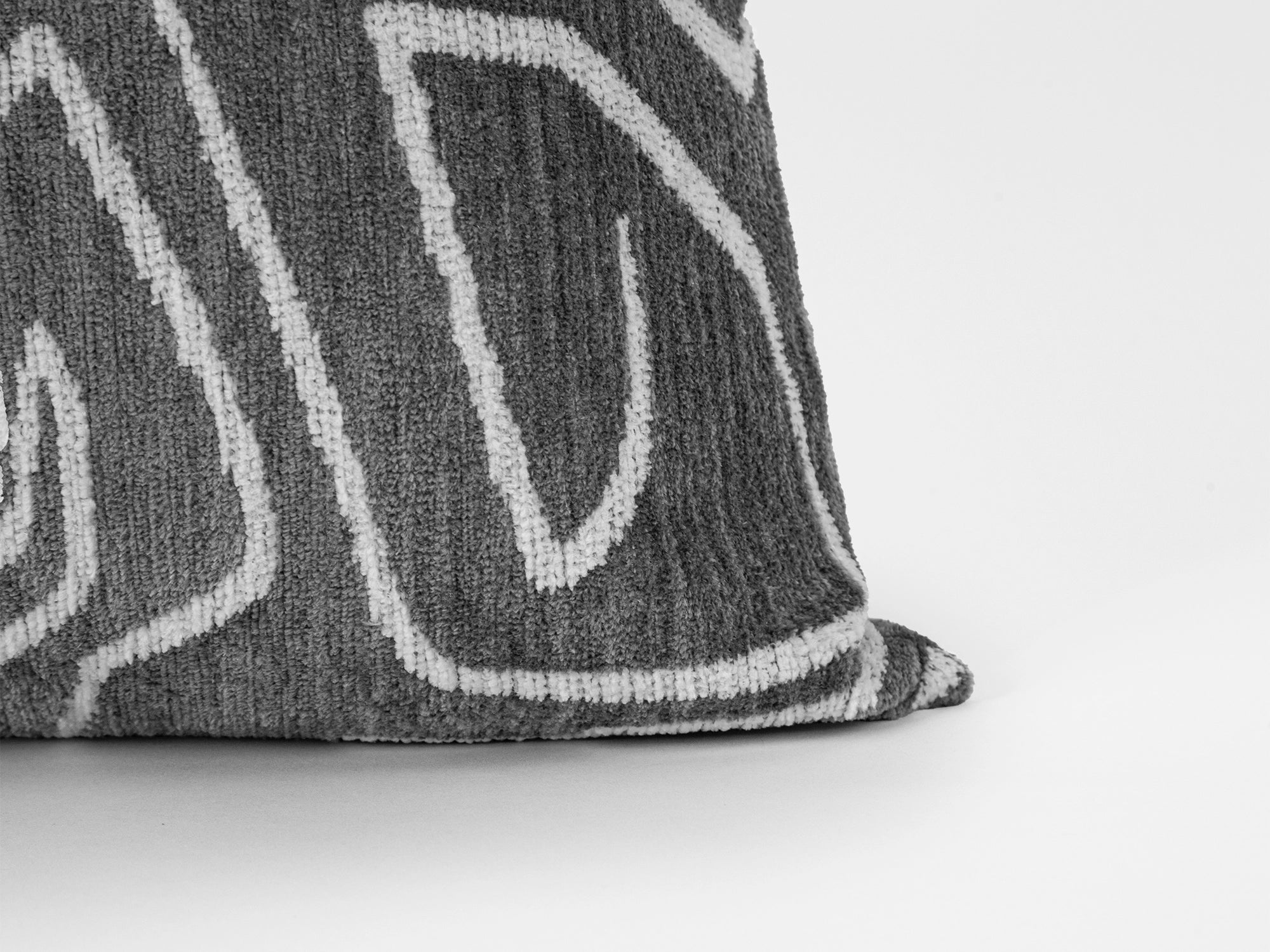 Gray and Ivory Graffito Pillow Cover