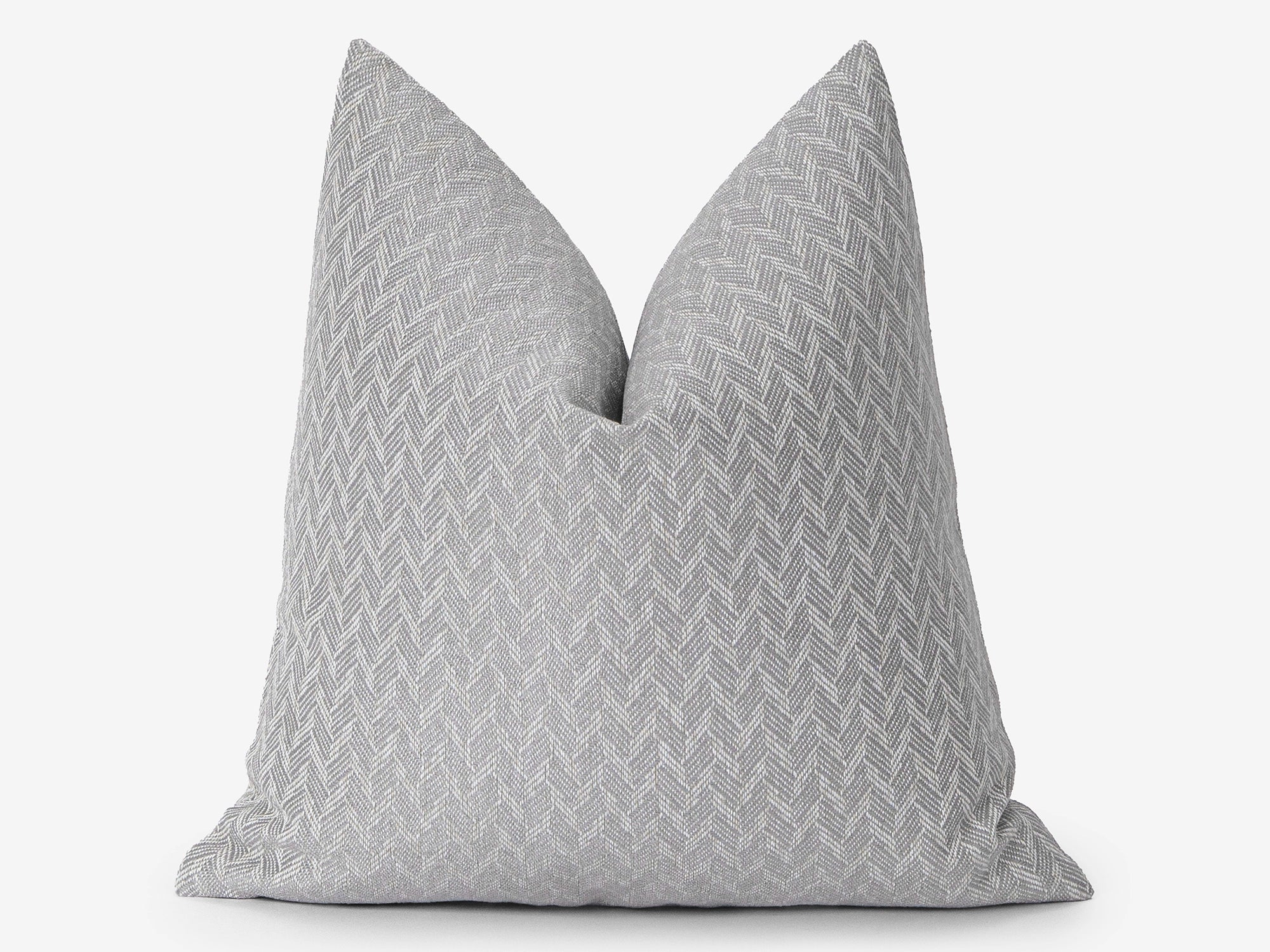 Gray Herringbone Linen Pillow Cover