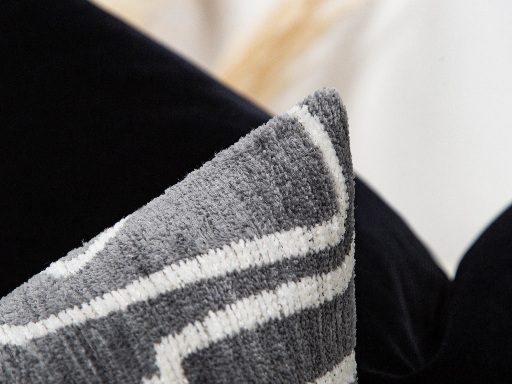 Gray and Ivory Graffito Pillow Cover