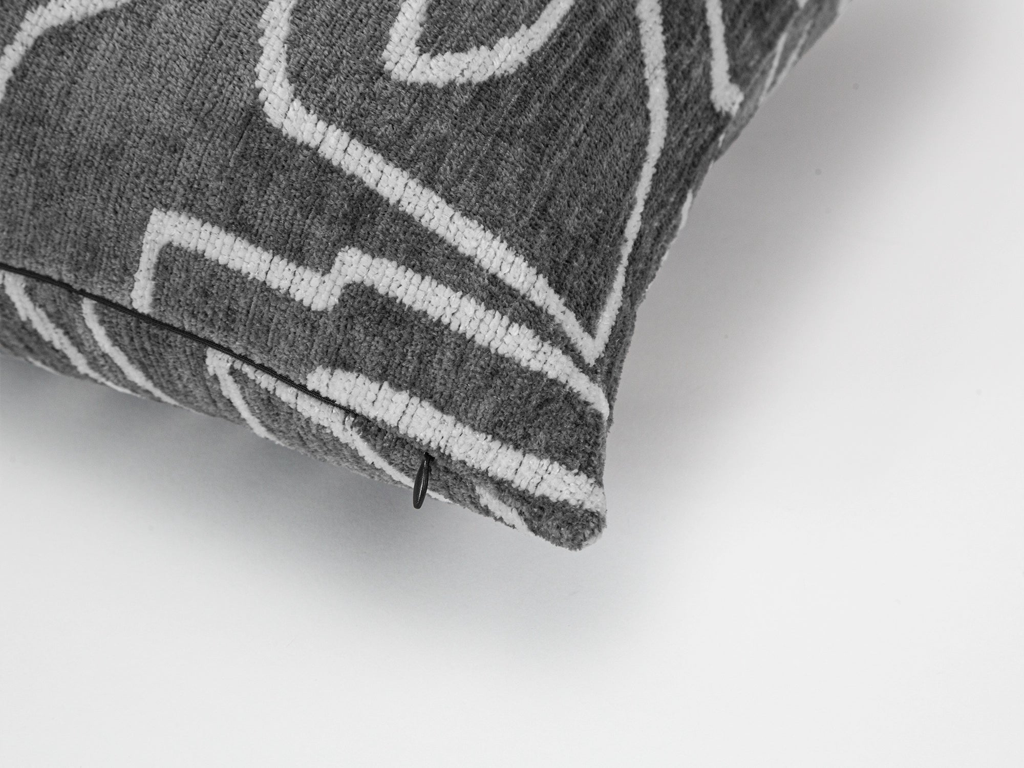 Gray and Ivory Graffito Pillow Cover