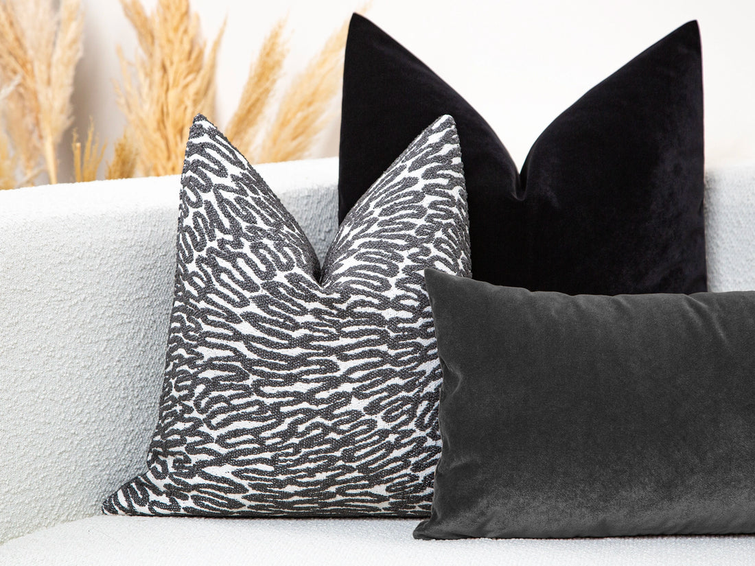 Gray Tactile Abstract Pillow Cover