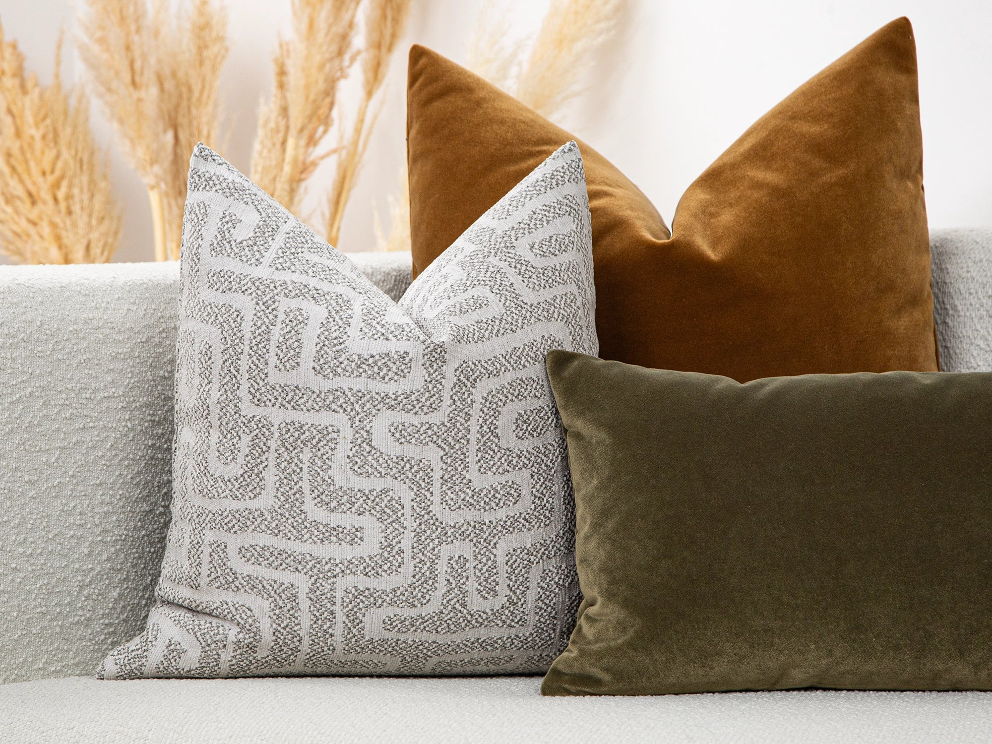 Warm Gray Maze Pillow Cover - Tessera Collection
