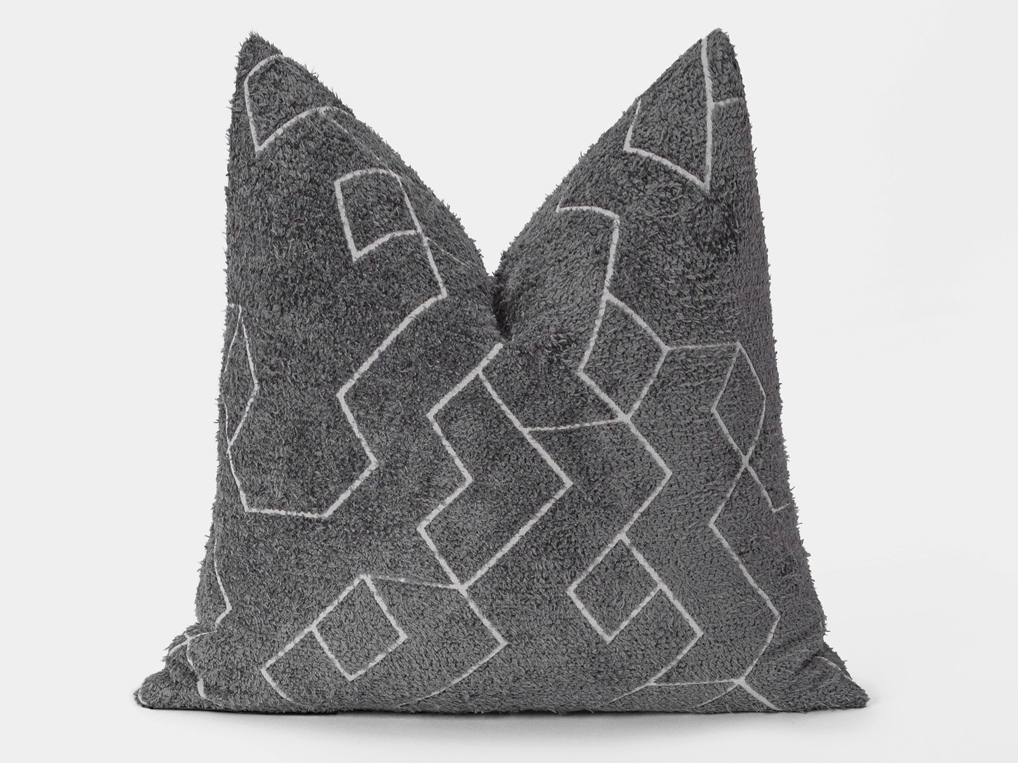 Gray and White Geometric Pillow Cover