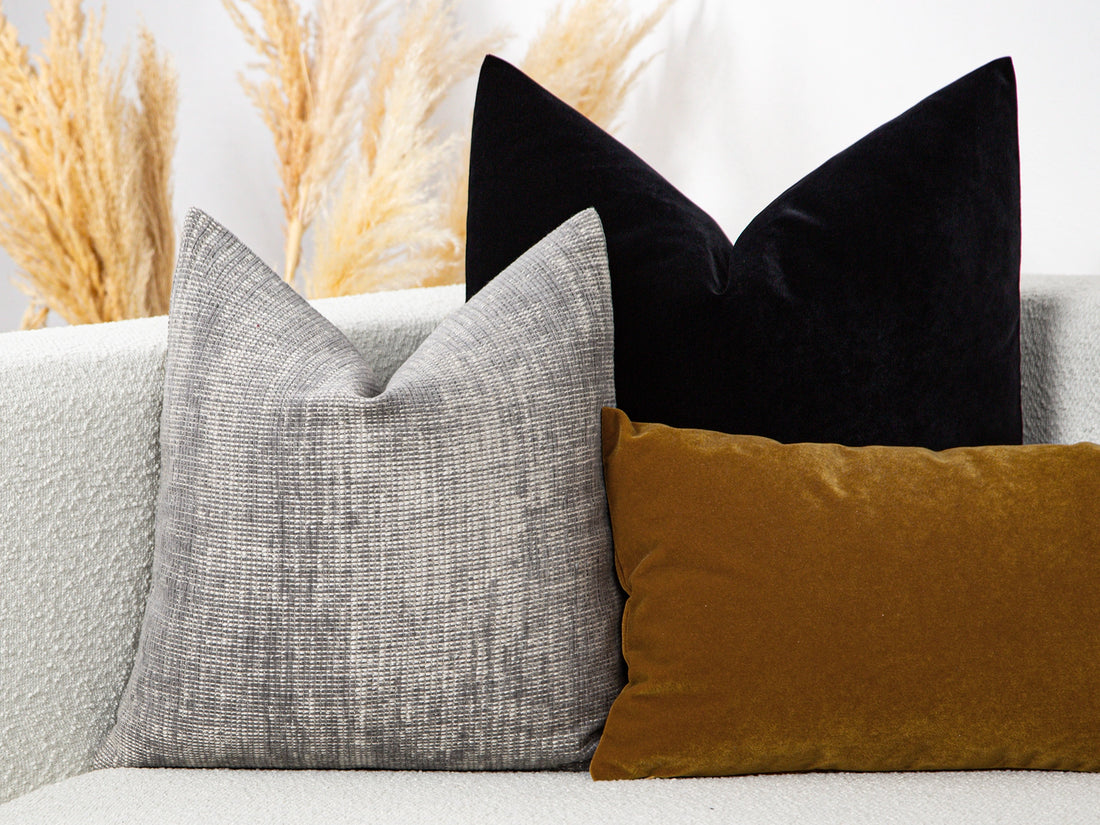 Warm Gray Woven Throw Pillow Cover