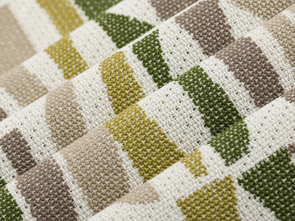 Green Geometric Outdoor Upholstery Fabric