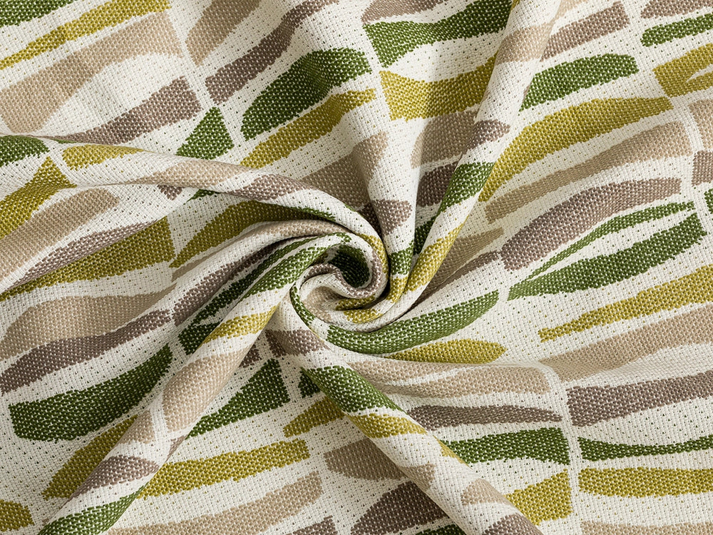 Green Geometric Outdoor Upholstery Fabric