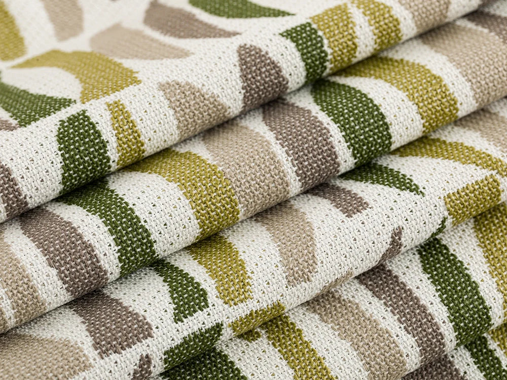 Green Geometric Outdoor Upholstery Fabric