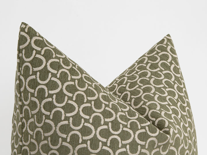 Sage Green Arc Pattern Pillow Cover