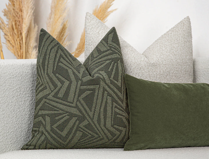 Green Geometric Pillow Cover - District
