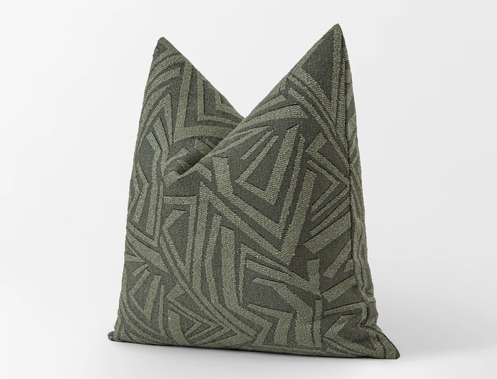 Muted Green Geometric Pillow Cover - District