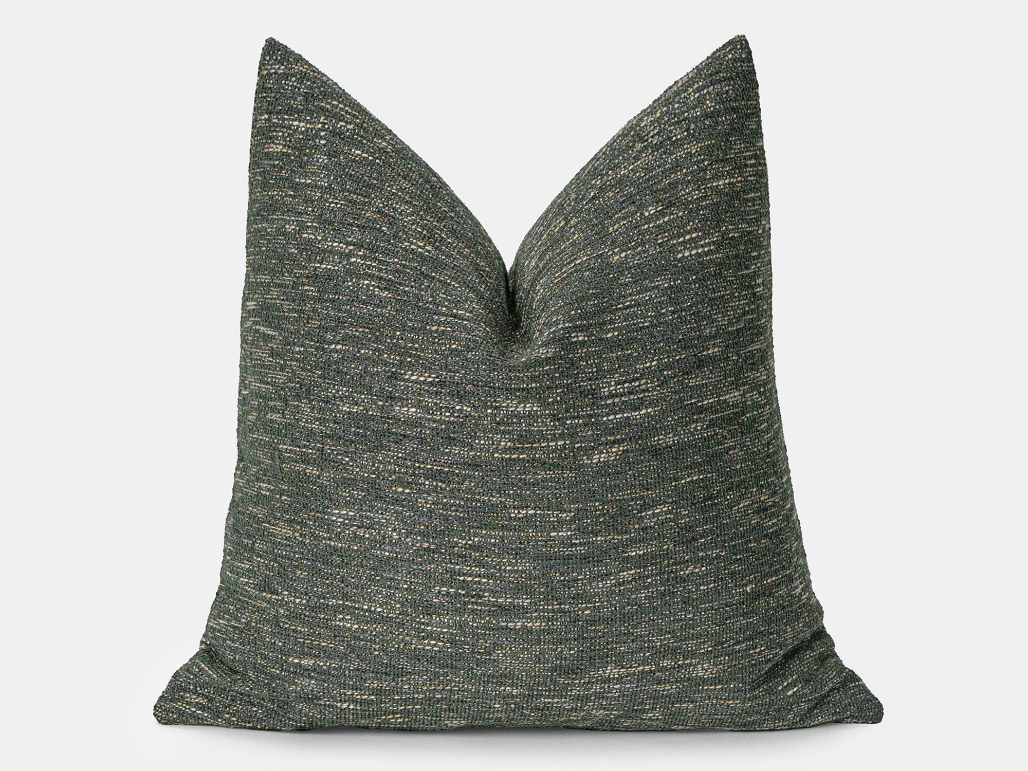 Green Boho Woven Linen Pillow Cover