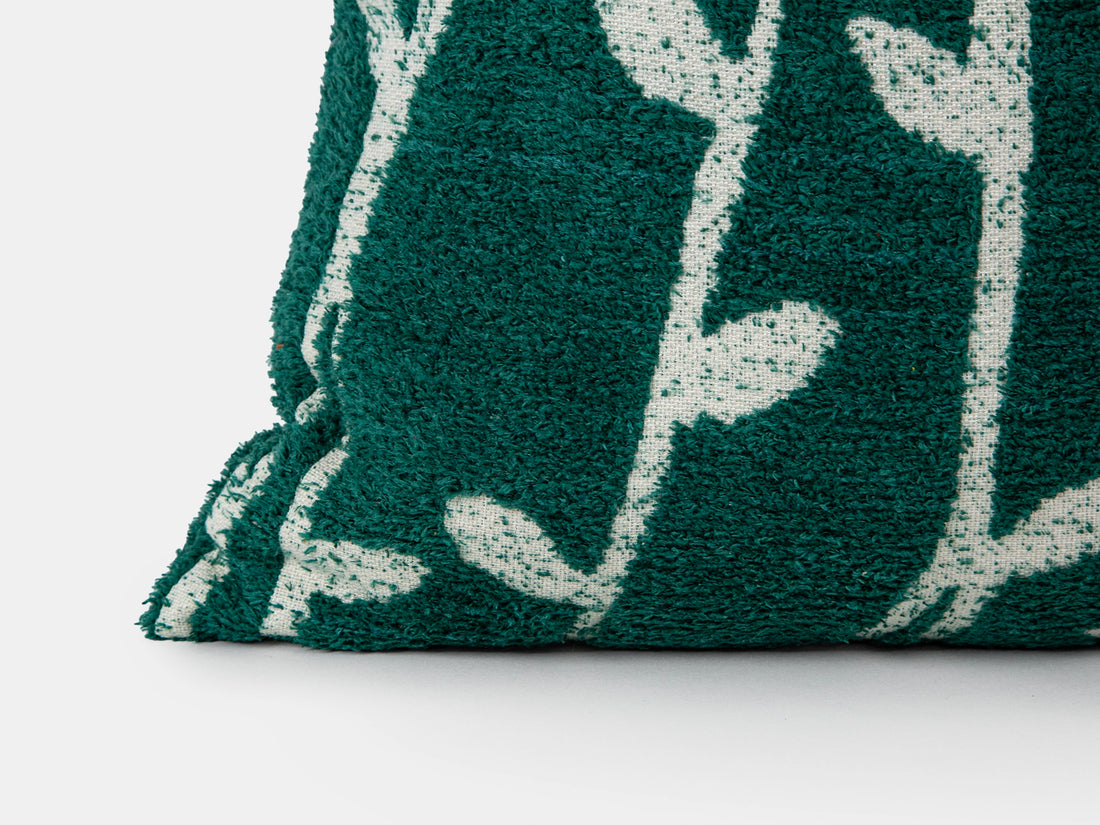 Dark Green Botanical Texture Pillow Cover