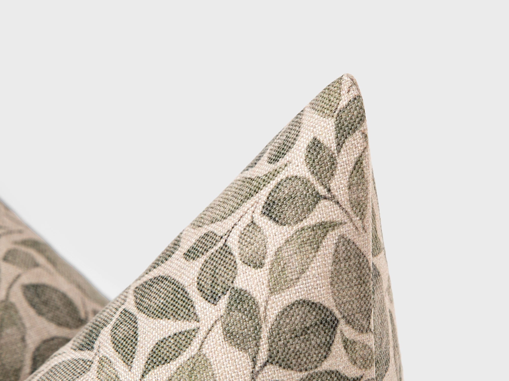 Neutral Green Botanical Pillow Cover