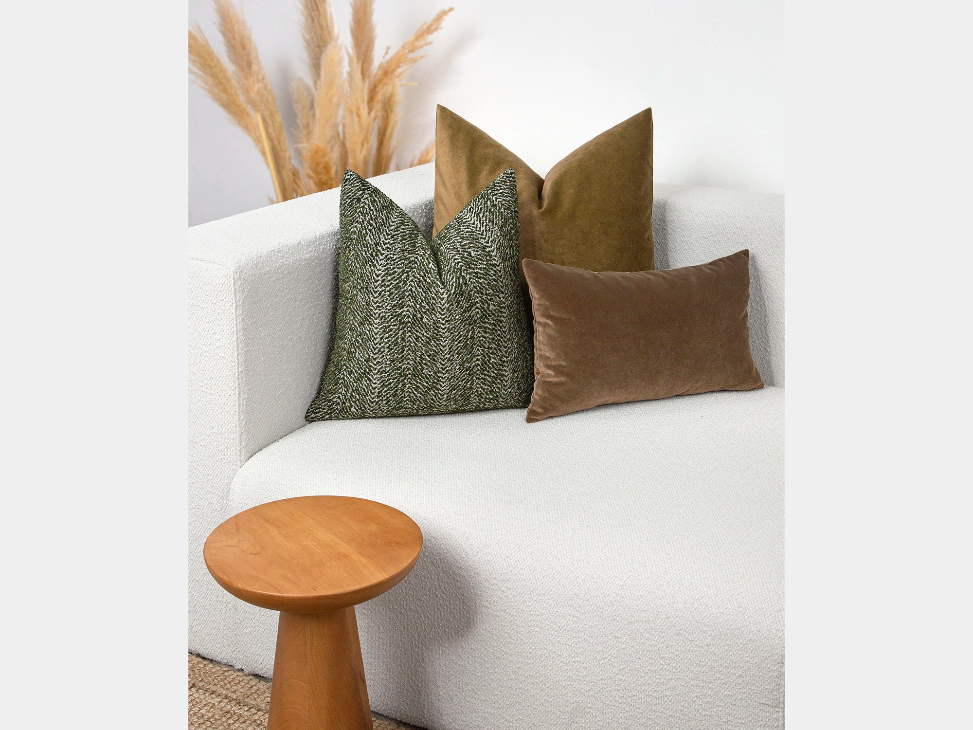 Green Chevron Textured Pillow Cover