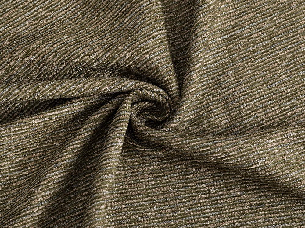 Green Striped Upholstery Fabric - Nexus Terra Lines