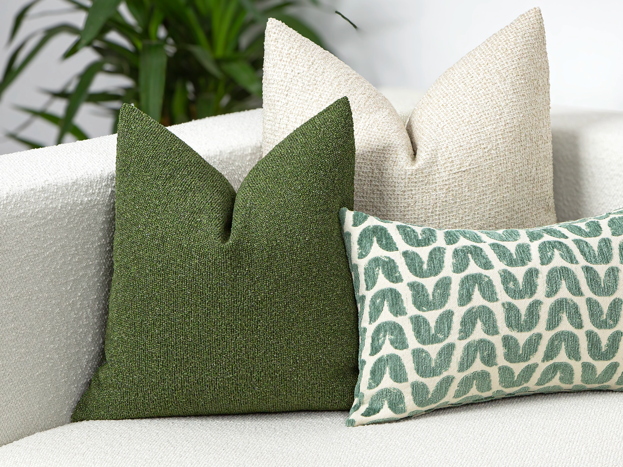 Forest Green Textured Pillow Cover